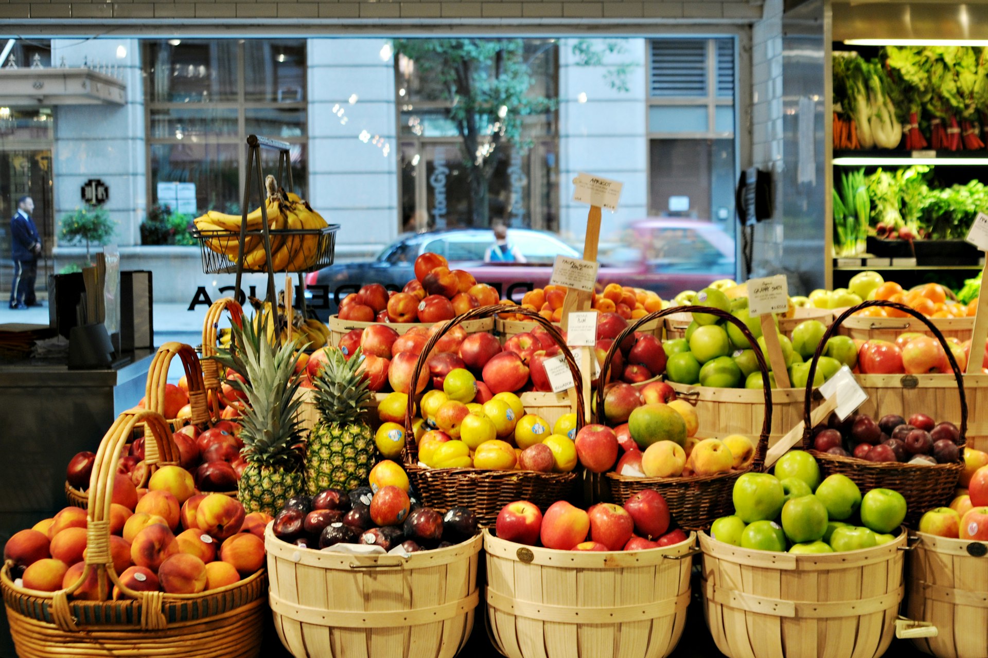 Baskets of fresh fruit